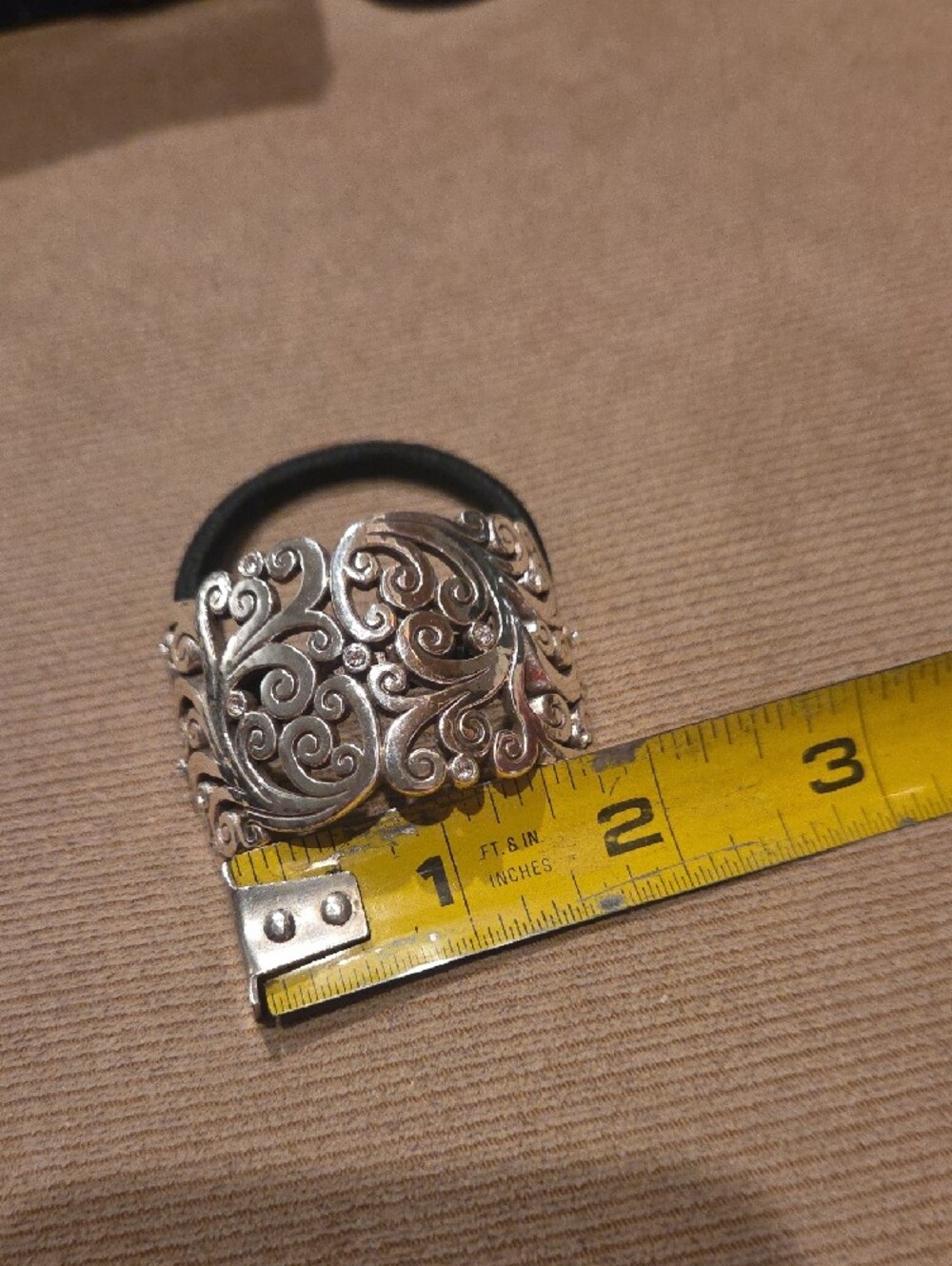 Silver Filigree Elastic Hair Tie - Women Accessories - Picture 5 of 5